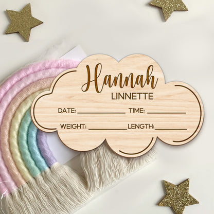 Custom Baby Birth Stats Sign, Hospital Name Sign For Baby, Newborn Photo Prop, Baby Birth Announcement Sign, Nursery Name Sign